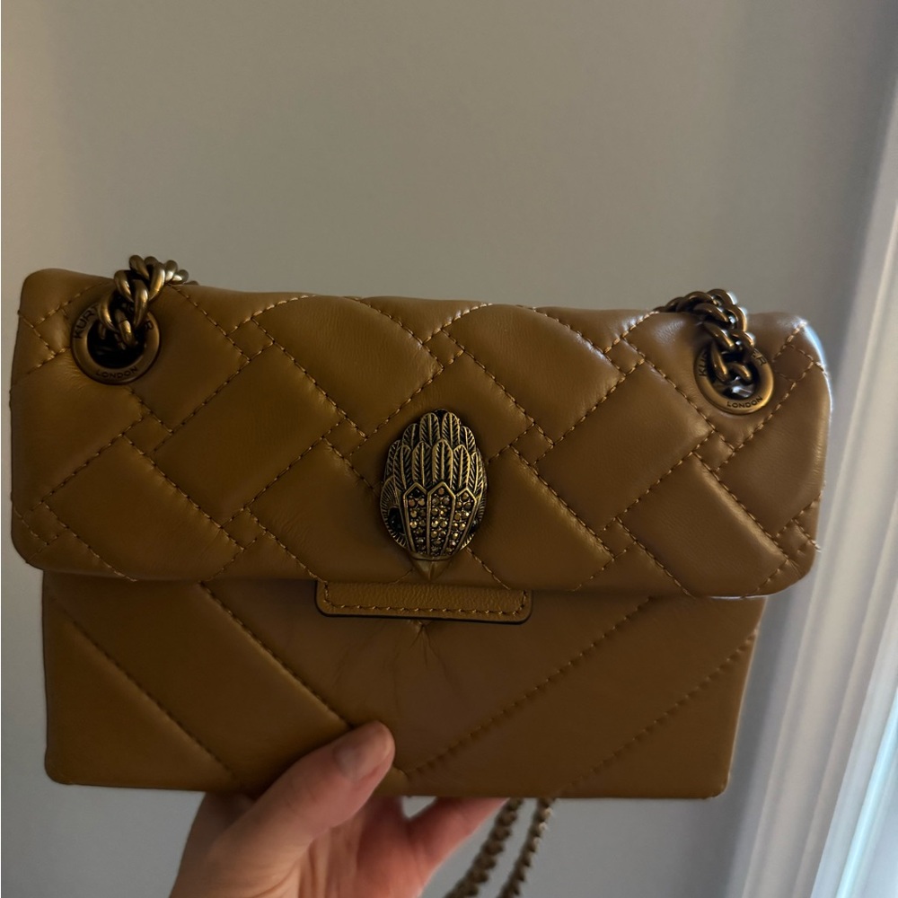 Kurt Geiger Brown Quilted Crossbody Bag with Chain Strap
